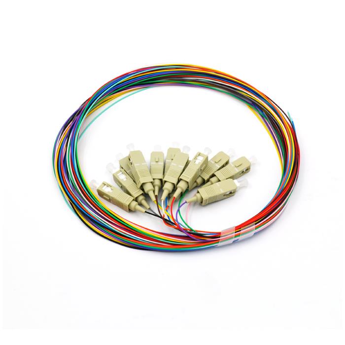 12Core SC/UPC Multimode 62.5/125 Multi-Colored Fiber Optic Pigtails
