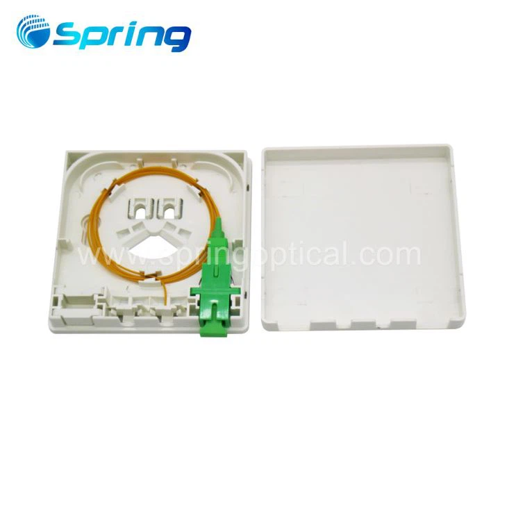 2 Core FTTH Wall Mount Socket Panles Face Plate With SC/APC Pigtails And Adapters