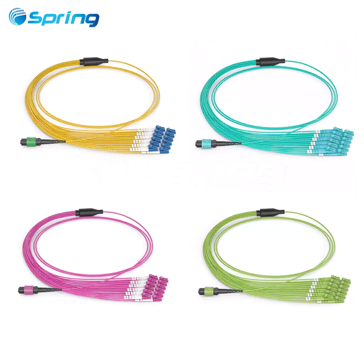 QSFP MPO breakout cable with MPO/APC to 12x DLC LC/UPC, 24 fiber