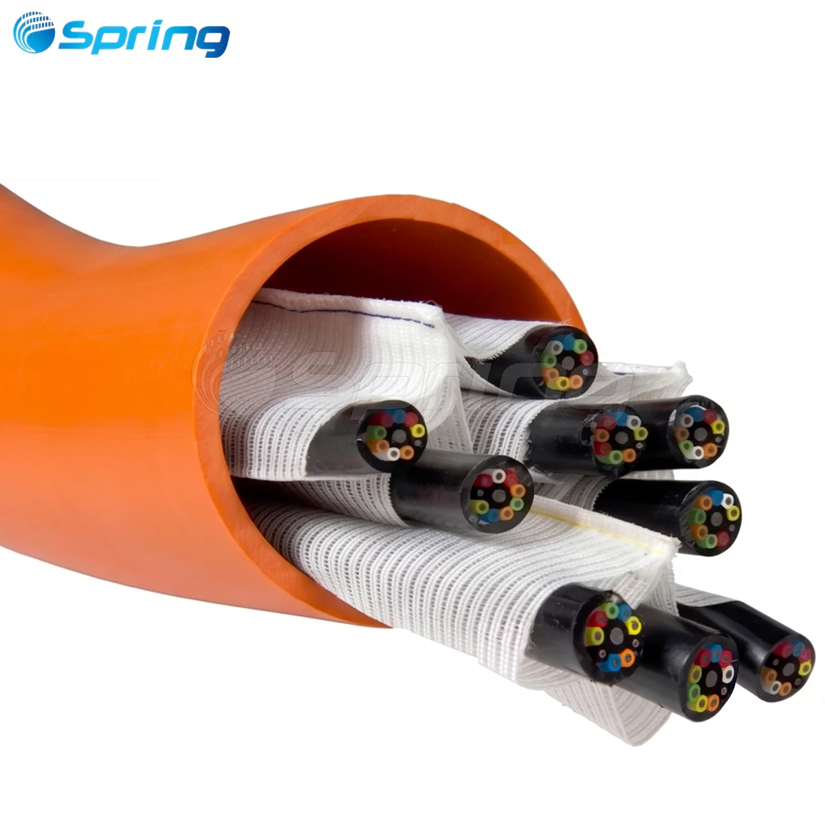 Conducto interno de tela para implementación de cables de fibra óptica y telecomunicaciones
